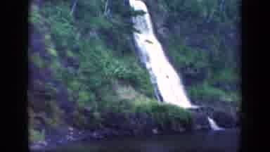 New York USA (1941): A Waterfall In The Middle Of A Mountain