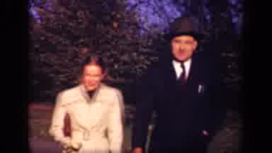 New York USA (1941): Military Man And Others Dressed Up Walking Down A Path