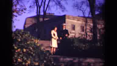 New York USA (1941): Strolling Along Military Man And His Companion Enjoy A Walk