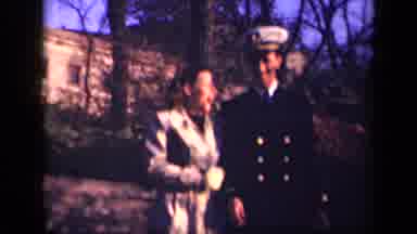 New York USA (1941): A Romantic Couple Walking Together And A Beautiful Sky View