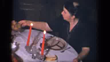 Sebring Ohio USA (1942): A Family Having A Candlelight Dinner
