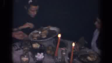 Sebring Ohio USA (1942): A Family Eating A Fancy Dinner By Candlelight