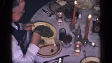 Sebring Ohio USA (1942): People Dishing Up Food At Candlelit Holiday Table