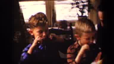 Sebring Ohio USA (1942): Two Children With Father Eating In A Home Video