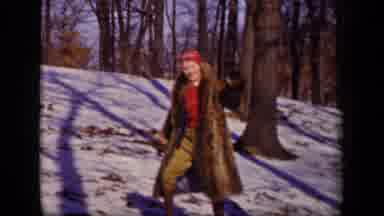 Sebring Ohio USA (1942): Family Outside Of A Cabin In The Snow During Winter