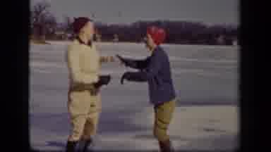 Sebring Ohio USA (1942): A Couple Fighting And Playing In The Snow On A Cold Day