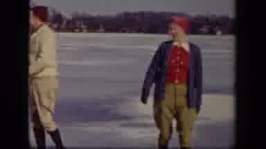 Sebring Ohio USA (1942): Man And Woman Walking In The Frozen Forest On Sunny Day