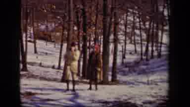 Sebring Ohio USA (1942): Two People Bravely Traveling In The Forest