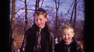 Sebring Ohio USA (1942): Two Boys With Hunting Rifles Going Outside Into The Woods