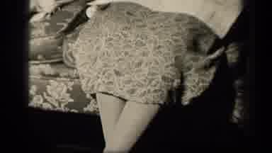 Sebring Ohio USA (1942): Woman Skirt Legs Panning Texture Clothing Fabric Napkin