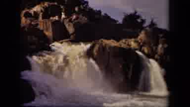 Baltimore Maryland USA (1943): Rapid River Waterfall Over Rocks On A Bright Sunny