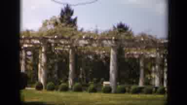 Skyline Drive Virginia USA (1943): Moving Shot Of Old Pillars Covered In Dry