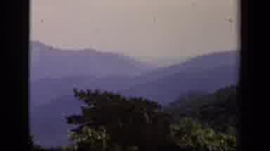 Skyline Drive Virginia USA (1943): A Panorama Of Purple Mountain Tops Behind A