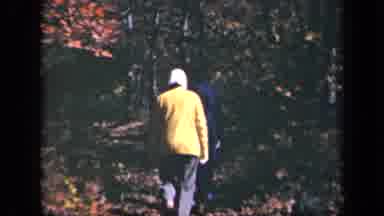 Skyline Drive Virginia USA (1943): Hiking On A Trail In The Forest With Friends