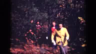 Skyline Drive Virginia USA (1943): Four People Walking Happily Along A Forest Path