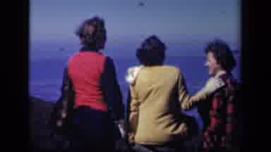 Skyline Drive Virginia USA (1943): Girlfriends Hanging Out At A Mountain Top