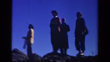 Skyline Drive Virginia USA (1943): Four Women Stand Atop Of A Natural Lookout