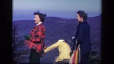 Skyline Drive Virginia USA (1943): Three Women Bonding On Top Of A Mountain On A