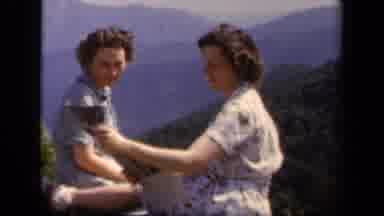 Skyline Drive Virginia USA (1943): Two Women Read A Map While A Man And Woman Look