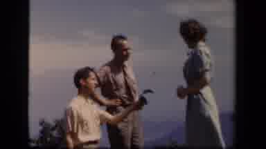 Skyline Drive Virginia USA (1943): Chivalrous Man Giving Flower To Young Woman