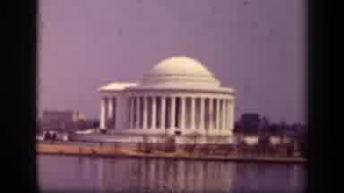 Washington DC USA (1943): White Jefferson Water Memorial People Walking Daylight