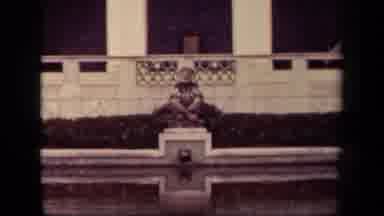 Washington DC USA (1943): Closeup View Of Balcony Wall Detail Artwork And Fountain
