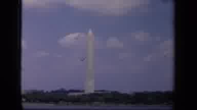 Washington DC USA (1943): Washington Monument Against Cloudy Sky Yachts On The