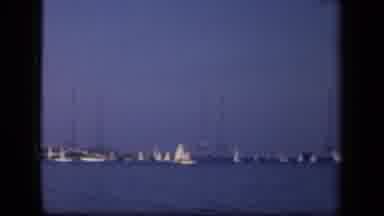 Washington DC USA (1943): Film Of A Sailboat Regatta With Power Line Towers In The