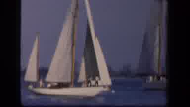 Washington DC USA (1943): People Standing On A Sailboat In The Lake Next To