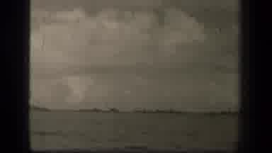 Leyte Gulf Philippines (1944): Huge Military Looking Ship Sails Through The Middle