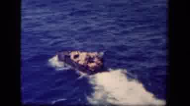Leyte Gulf Philippines (1944): A Boat With A Heavy Load Of Boxes Or Lobster Traps