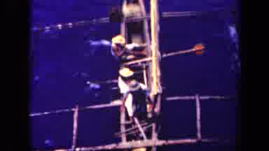 Leyte Gulf Philippines (1944): Three Men Try To Control A Homemade Sailboat On