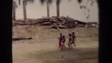 Papua New Guinea (1944): Four Local Natives Strolling Along Laughing And Joking
