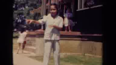 Kauai Hawaii USA (1944): Happy Child Dances The Hula And Smiles For The Camera