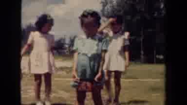 Kauai Hawaii USA (1944): Many Girls Are Outside May Be In Park And One Of Them Shy
