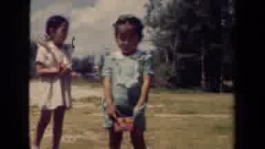 Kauai Hawaii USA (1944): Old Footage Of Children In A Third World Sub Tropical