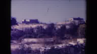 France (1945): View Of Two Large Sandy Hills With Homes On Top Of Them And Some