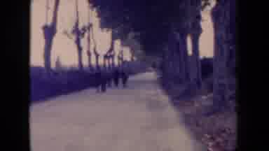 France (1945): Blurry Confused People Walking Down The Shadowy Path Of The Unknown