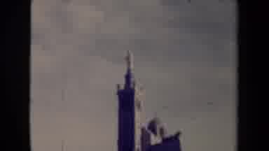 France (1945): Two People Going Up To A Tall Building Up A Long Pair Of Stairs