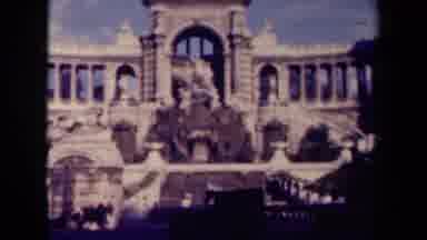 France (1945): Monument With Many Arches And Strings Suspended Overhead Against A