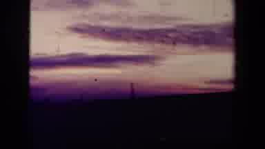 France (1945): Beautiful Pink And Purple Sky Fall Over Empty Field