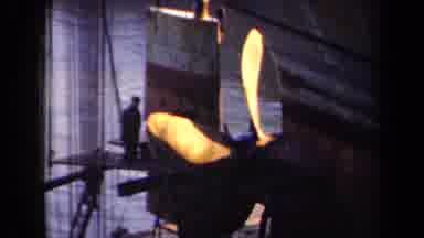 Netherlands (1946): Enormous Ship On The Water Then Men Working On The Huge Prop