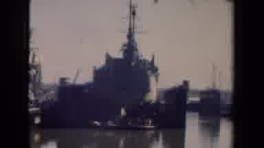 Netherlands (1946): Large Industrial Looking Ship Coming Into Port From The Ocean