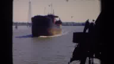 Netherlands (1946): An Old Boat Sailing Into A Harbor