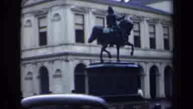 Netherlands (1946): Paddle Walking In A Public Square Around A Statue