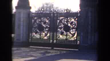 Netherlands (1946): Old Reform Style Building With Large Daunting Metal Gates With