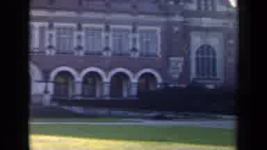 Netherlands (1946): Vintage Film Scrolling By A Historical Building With A Distant