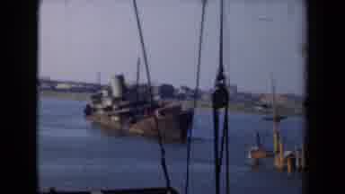 Netherlands (1946): An Old Transport Steamer Stuck On A Sandbar In The Shallow
