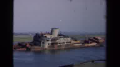 Netherlands (1946): Water Ship Sank Old Rust Mess Disaster Abandoned Canal Tower