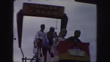 Kansas City Missouri (1959): Old Footage Six People Ride A Small Rollercoaster At